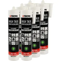 TECPO Montagekleber HIGH TACK Baukleber, 6x 455g Kleber +...