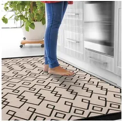 Fashion4Home Boho Teppich Läufer - Wendeteppich für Wohnzimmer, Schlafzimmer und Küche - Beidseitig verwendbarer Teppich in Schwarz-Beige, ideal für jeden Raum. Umweltfreundlich und pflegeleicht, setzt stilvolle Akzente in Ihrem Zuhause.