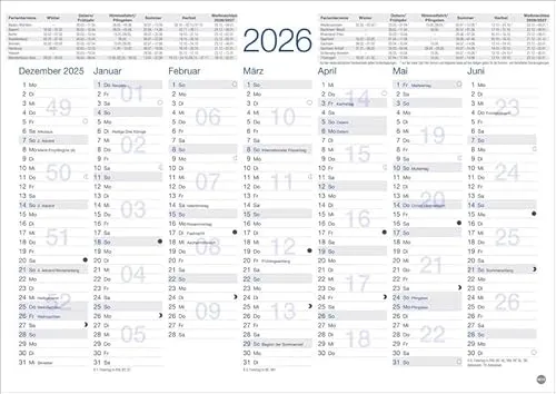 Tafelkalender A4 2026: Praktischer Jahresplaner für den Schreibtisch oder an der Wand. Terminkalender mit Vorder- und Rückseite. Jahreskalender zum Eintragen. (Bürokalender Heye)