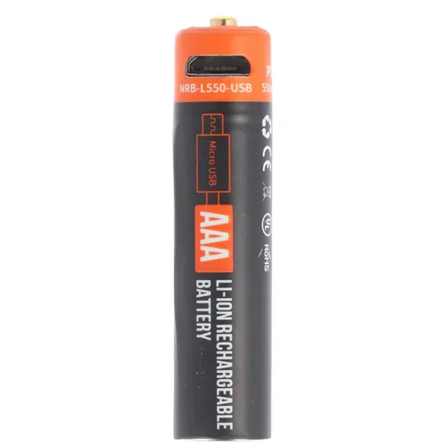 AccuCell Rundzelle AAA, Li-ion, 1,5V, 550mAh, 0,8Wh, mit USB-Ladeanschluss EG-22709