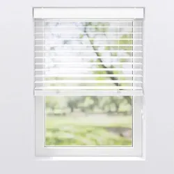 Jalousie Weiß 120x175 cm Kunststoff Holzoptik - Hochwertige Jalousie in Holzoptik, ideal für feuchte Räume. Mit 50 mm breiten Lamellen und stabiler Kopfleiste aus Stahl bietet sie eine elegante und pflegeleichte Lösung für Ihr Zuhause.