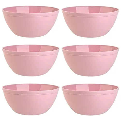 6er Set Schalen Müslischalen Dessertschalen Salatschale Suppenschale Reisschale Bowl in Farbe rosa aus Kunststoff BPA-frei groß 900 ml