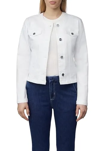 comma Taillierte Jeansjacke mit Waschung in Weiß, Größe 34 von comma,