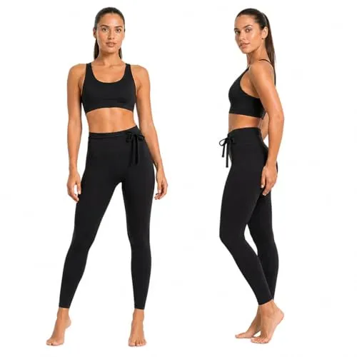 OCEANSAPART Damen Sport Leggings Gianna Pant Fit High Waist Schwarz