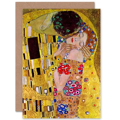 Gustav Klimt Der Kuss 1908 Altes Meistergemälde Weihnachtskarte