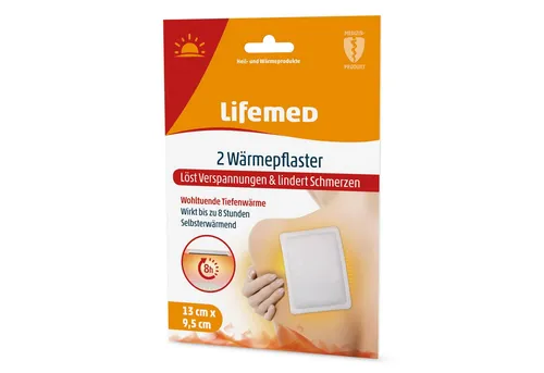 LifeMed Wärmepflaster Lifemed Wärmepflaster 13 cm x 9,5 cm Weiß gegen Rückenschmerzen (12 St)