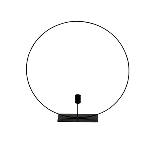 Kerzenleuchter Circle, schwarz, Metall, 40x8x40 cm - Eleganter Kerzenleuchter aus Metall in stilvollem Schwarz. Perfekt für festliche Anlässe und stimmungsvolle Beleuchtung. Maße: 40x8x40 cm, ideal für jeden Tisch.
