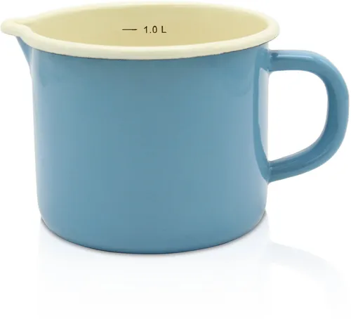 Krüger Milchtopf, Emaille (1-tlg), Literskala, 1 Liter, für Induktions-Kochfelder geeignet