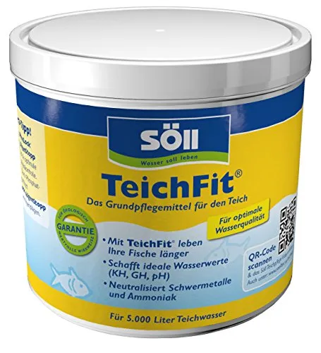 Söll 81792 TeichFit 500 g - Teich Wasseraufbereiter für optimale Wasserqualität - Wasseraufbereiter für Gartenteich und Koiteich, stabilisiert Wasserwerte schnell und sorgt für ein ökologisches Gleichgewicht im Teich.