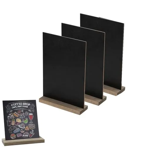 Mini Tafel Kreidetafel Aufsteller,3Stück Kreidetafeln aus Holz kleine Mini-Tafel zum Schreiben Doppelseitige Kreidetafel Klein Mini Tafel zum Beschriften Tisch Schilder für Bar Party Event Hochzeit