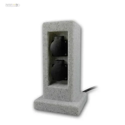 Steckdosensäule mit 2 Schukosteckdosen IP44 - Steckdosen & Zubehör, wetterfest IP44 für den Einsatz im Außenbereich, ideal für Garten und Terrasse