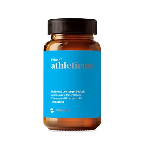 SANOPOLY Priosa® athleticum 180 Kapseln – Nährstoffmix für Sportler - Optimal abgestimmtes Nährstoffpräparat für Sportler. Mit Aminosäuren, Mineralien und Vitaminen unterstützt es die Leistung und sorgt für eine ausgewogene Ernährung. Ideal für aktive Lebensstile.