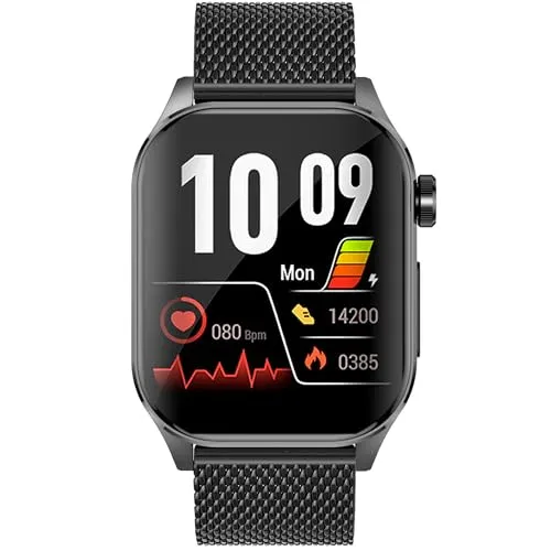 Knauermann PRO 3 (2024) Schwarz - Gesundheitsuhr mit EKG und Telefoniefunktion - Smartwatch mit AMOLED-Display, EKG-Analyse und Notruffunktion für mehr Sicherheit. Ideal für Senioren durch benutzerfreundliche Oberfläche und lange Akkulaufzeit.
