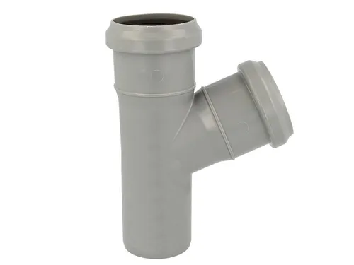 Valsir Ablaufrohr HT Abzweig einfach, mit 2 Steckmuffen - verschiedene Größen, Ø 75/75 mm 67°