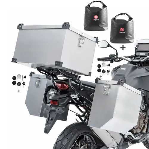 Alukoffer A4 2x41l für Yamaha XSR 900 / 700 + Topcase 60l + Innentaschen