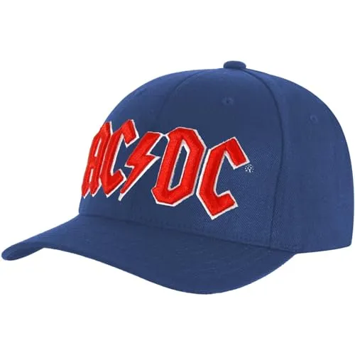 AC/DC Baseball Cap Rot Logo Nue offiziell Mid Blau One Size