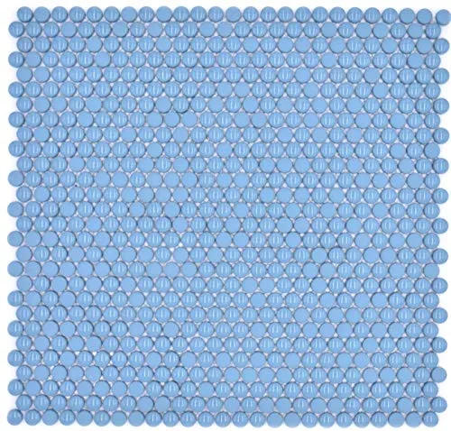 Knopfmosaik Loop Rundmosaik blau glänzend matt Wand Fliesenspiegel Küche Bad MOS140-0411