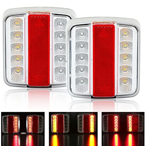 DARKGUARD Anhänger Rückleuchten Set LED,2pcs Rücklichter Für KFZ Anhänger 12v led,Rücklicht Anhänger Led, Anhänger Rücklichter led Heckleuchten Anhänger Wasserdicht für PKW Wohnwagen Van mit E-Mark