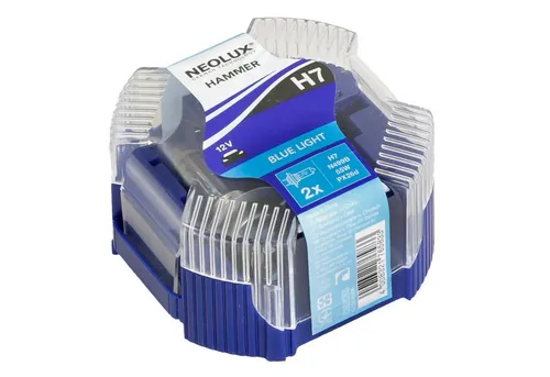 Osram KFZ-Ersatzleuchte 2x HAMMER H7 12V 55W Halogen Leuchtmittel, H7, 2 St., PX26d Xenon Blue Look Effekt Halogen-Birnen Ersatz Glühlampe Set Box