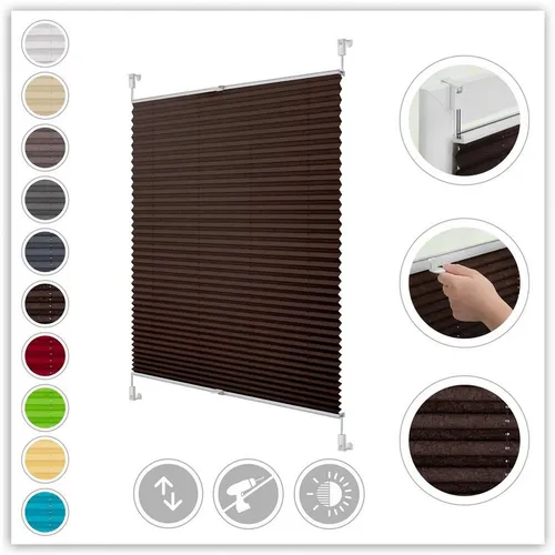 Lichtblick Plissee Klemmfix - Plissee ohne Bohren, lichtdurchlässig und blickdicht, mit eleganter Crushed Optik für stilvolle Fensterdekoration.