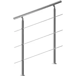 Treppengeländer Edelstahl 100cm mit 3 Streben - Elegantes, anpassbares Treppengeländer aus hochwertigem Edelstahl, ideal für Innen- und Außenbereiche. Robuste Bauweise und einfache Montage für sichere Unterstützung beim Treppensteigen.