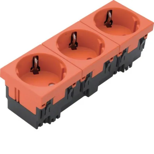 Hager ESR3332004 Steckdose 3-fach von Tehalit Schuko-Steckdose Steckdosen Schutzkontakt