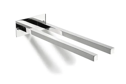 Sagittarius One 400S1 Handtuchhalter 40cm, Zweiarmig Starr, Chrom Glänzend, Rostfrei, Wandmontage für Bad & Badezimmer