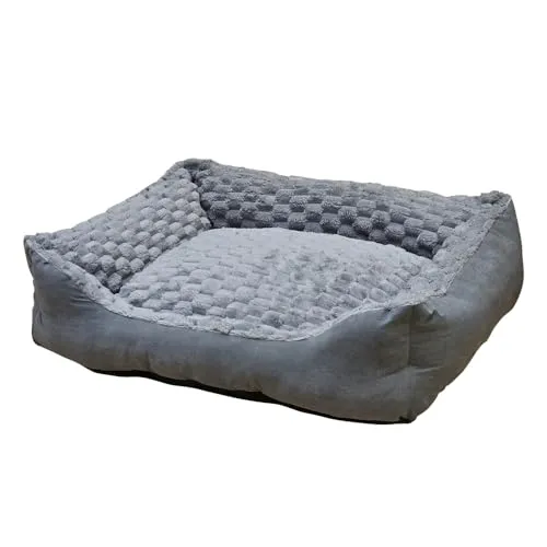Nobby Komfortbett eckig Classic Diamond grau - Hundebett aus kuschelig weichem Material mit Anti-Rutsch-Beschichtung, ideal für gemütliche Ruheplätze für Ihren Hund.