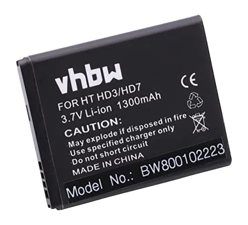 vhbw Akku Ersatz für HTC 35H00154-04M, 35H00154-02M, 35H00143-33M, 35H00143-01M für Handy Smartphone Telefon (1250 mAh, 3,7 V, Li-Ion)