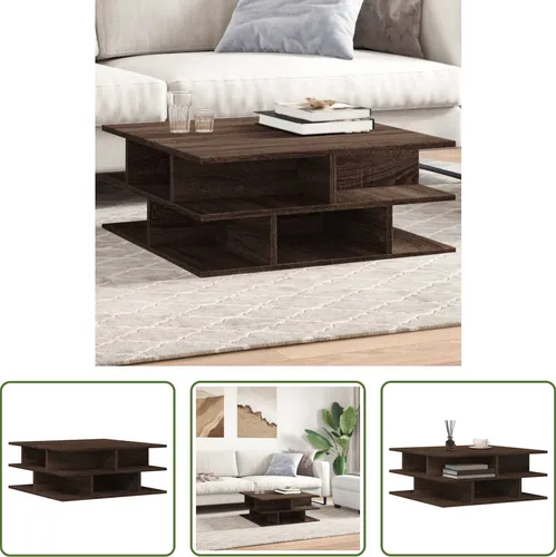 The Living Store Couchtisch Braun Eichen-Optik 70x70x29 cm