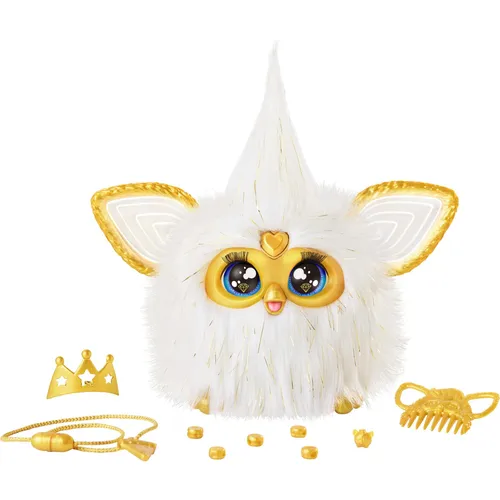 Furby Gold Glam Interaktives Spielzeug - Kuscheltiere – Furby Gold Glam ist ein interaktiver Spielzeugfreund mit 5 Modi und über 600 Sätzen, der Kinder zum Spielen und Stylen einlädt!