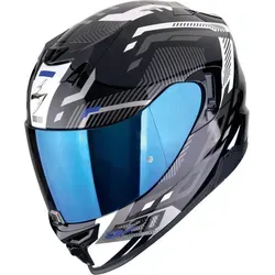 Scorpion EXO-520 Evo Air Ranka Helm, schwarz-weiss-blau, Größe XL - Motorradhelm mit Notentriegelungssystem und temperaturausgleichendem Innenfutter für optimalen Komfort beim Fahren.