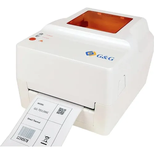 G&G GG-TD1200C-BK-USB Etiketten-Drucker - Thermodirekt Etikettendrucker mit 203x203 DPI für gestochen scharfe Etiketten, ideal für Büro und Versand. USB 2.0 Verbindung und 2 Jahre Herstellergarantie.