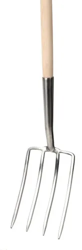 Floraworld Spatengabel mit 4 Zinken - Hochwertige Spatengabel für Gartenarbeiten, ideal zum Umgraben und Lockern von Erde, robust und langlebig.