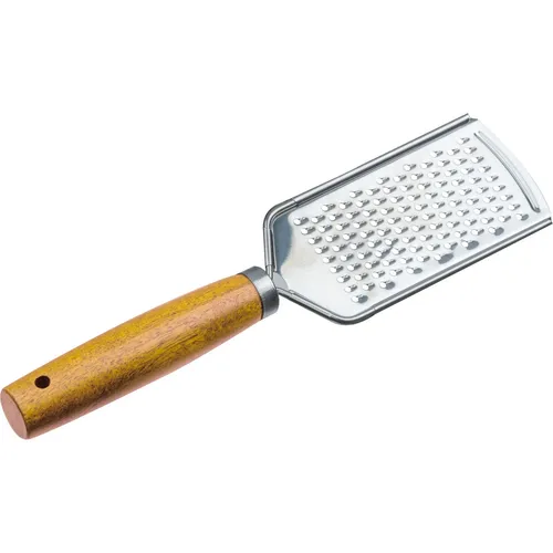 Käsereibe / Raspel / aus rostfreiem Edelstahl mit Holzgriff