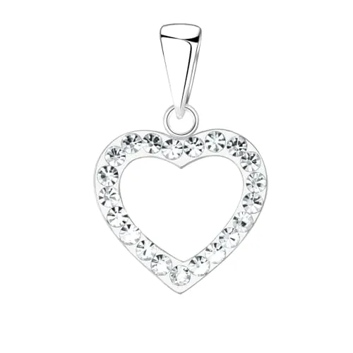MONKIMAU Kettenanhänger Herz für Kinder - 925 Sterling Silber - silber anhänger - anhänger kette - nickelfrei - hypoallergen