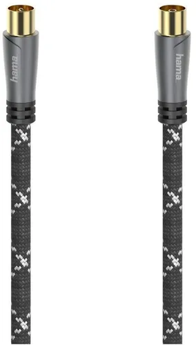 Hama Antennenkabel Koax 5 m - Hochwertiges 120 dB Koaxialkabel mit vergoldeten Steckern für störungsfreie HDTV und 8K Übertragung
