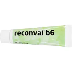 Reconval B6 50 ML - Arzneimittel zur Linderung entzündeter Haut, ideal bei Hand-Fuß-Syndrom und während onkologischer Behandlungen. Enthält feuchtigkeitsspendende Inhaltsstoffe wie Urea und Vitamin B6.