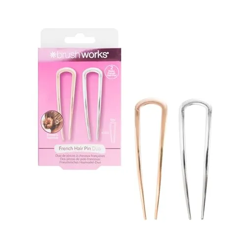 Brushworks French Hair Pin Duo - Gold & Silver in silber von Brushworks