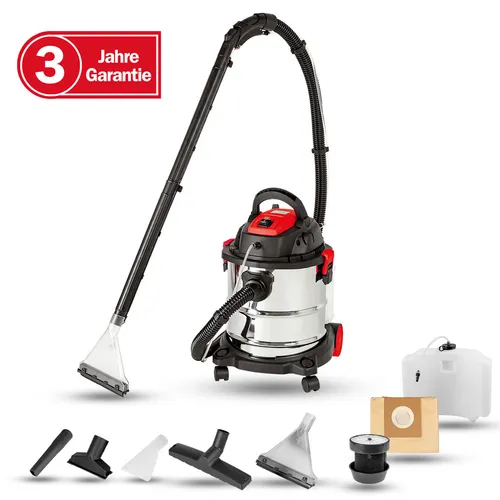 WALTER Nass-/Trockensauger 1600W - Vielseitiger Waschsauger mit 20L Kapazität - Waschsauger mit Sprüh- und Trockensaugfunktion, ideal für gründliche Teppich- und Polsterreinigung. HEPA Filter und umfangreiches Zubehör für optimale Ergebnisse.