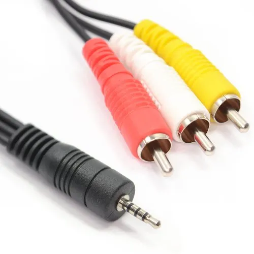 2,5 mm Klinkenstecker Zum 3 Chinch Cinch 4 Polig AV Out/TV Cable/Lead 1,5 m [1.5 Meter/1,5m]