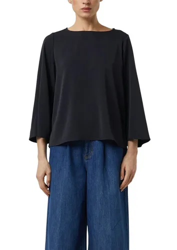 comma Kurzarmbluse im Cape-Style - Elegante Kurzarmbluse mit weiten 3/4-Ärmeln und femininen U-Ausschnitt. Die hochwertige Crêpe-Qualität sorgt für einen perfekten Fall. Ideal für Business und festliche Anlässe – vielseitig kombinierbar.