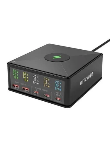 Produktbild BlitzWolf Charger 868H 2xUSB-A 3xUSB type-C 160W (black) USB-Hubs - 5 - Schwarz
