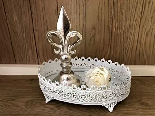 E-X Dekoobjekt Lilie - aus Aluminium - Silber - französische Lilie - Ornament H 23cm