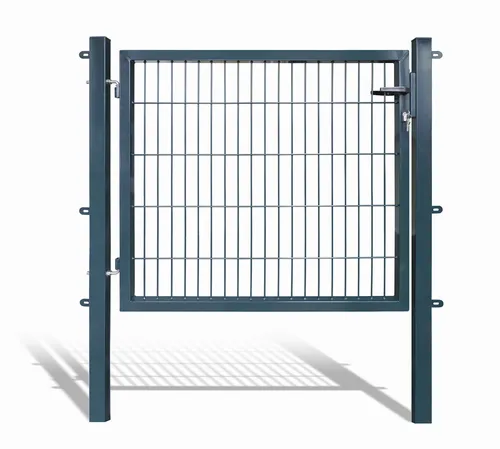 Gartentor Anthrazit 120x100 cm mit Pfosten - Robustes Einflügeltor aus pulverbeschichtetem Metall, schimmel-, UV- und wasserresistent sowie abschließbar – ideal für Ihren Garten.