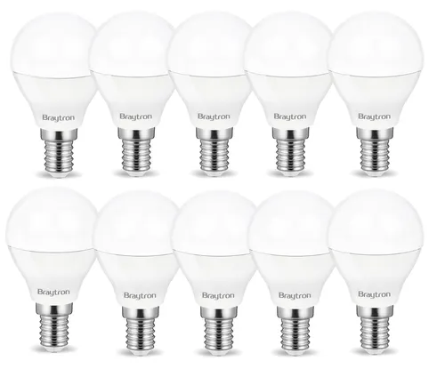 10x E14 LED Leuchtmittel Kugel 5W 450 Lumen - Kaltweiß - 10er Pack LED Leuchtmittel mit 450 Lumen, ideal für energieeffiziente Beleuchtung in Wohnräumen. Perfekte Kaltweiß-Lichtfarbe für klare Sicht.