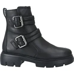Paul Green Stiefelette Glattleder schwarz 42 EU - Wanderschuhe mit 5 cm Blockabsatz und 15 cm Schafthöhe, aus hochwertigem Glattleder mit warmem Lammwoll-Innenfutter – ideal für stilvolle Herbstwanderungen.