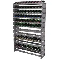 PROREGAL® Weinregal VINOTECA FLEX PRO 120 Flaschen Grau - Modulares Weinregal für 120 Flaschen, inklusive 1-Liter-Flaschen. Robuste, FSC-zertifizierte Kiefernholz-Konstruktion für stilvolle und sichere Weinlagerung.