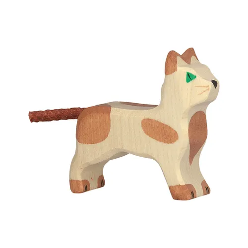 Holztiger 80057 Katze stehend klein 6 cm Holzfiguren Serie Farmland