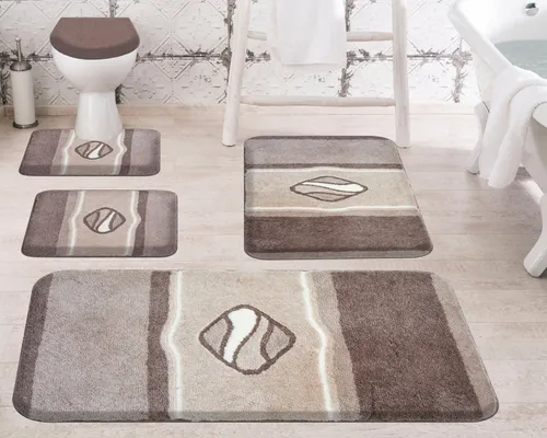 WC-Vorleger Grund Jewel 55 x 50 cm taupe - Badvorleger aus weichem Polyacryl, sorgt für Komfort und Wärme in Ihrem Badezimmer.